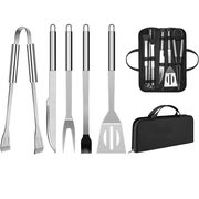 Kit Para Asados Parrillada Barbecue 5 Pcs Acero Inoxidable