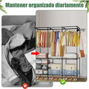 Estante Para Ropa Organizador Zapatero Y Perchero 3 Estantes