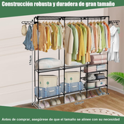 Estante Para Ropa Organizador Zapatero Y Perchero 3 Estantes