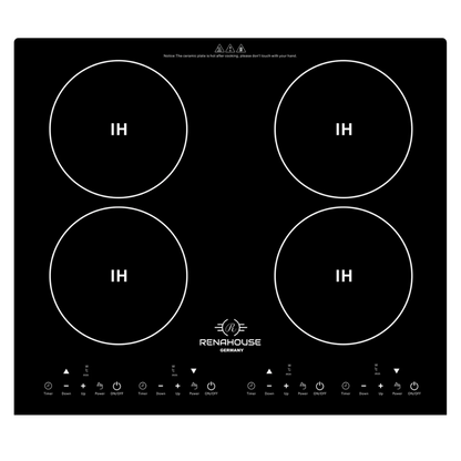 Estufa De Inducción 3600w Renahouse Germany 4 Puestos
