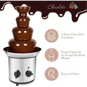 Fuente De Chocolate Fondue 4 Niveles En Acero Inoxidable Renahouse