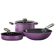 Juego De Ollas Purpura Series Con Wok Antiadherentes 4pcs