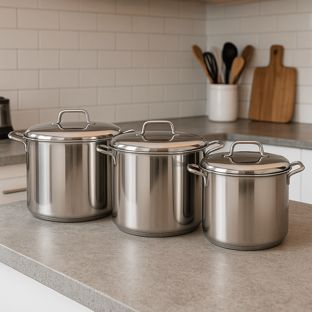 Juego De Ollas Bateria Cocina Olla Sopera Grandes 6pcs Acero