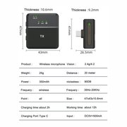 Micrófono De Solapa Inalámbrico Doble Para Celular Tipo C