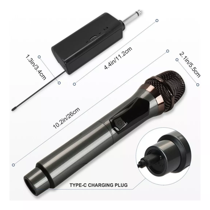 Microfono Inalambrico Profesional Dx-u801 Con Receptor Uhf