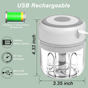 Mini Procesador De Alimentos Eléctrico Picatodo Portable Usb