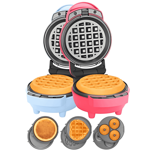 Mini Waflera Donera Crepes Corazones 4 En 1 Antiadherente