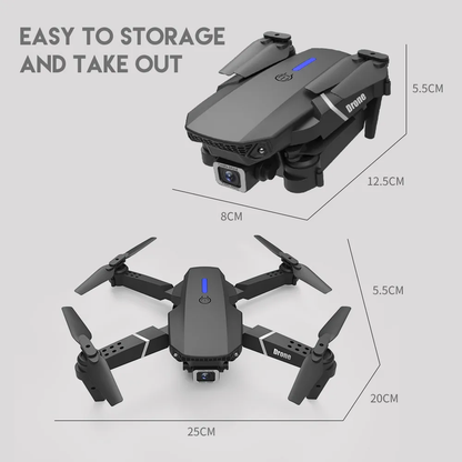 Drone Wifi Cámara Hd Estabilizador De Vuelo E88  Doble Batería