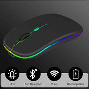 Mouse Inalámbrico Recargable Led De 2.4 Ghz Bluetooth Weibo