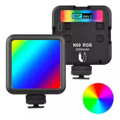 Mini Lampara Para Celular Led Rgb Recargable Con Tripode N69