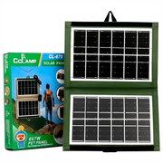 Panel Solar Portatil Para Camping Cl670 Con Estuche 7w