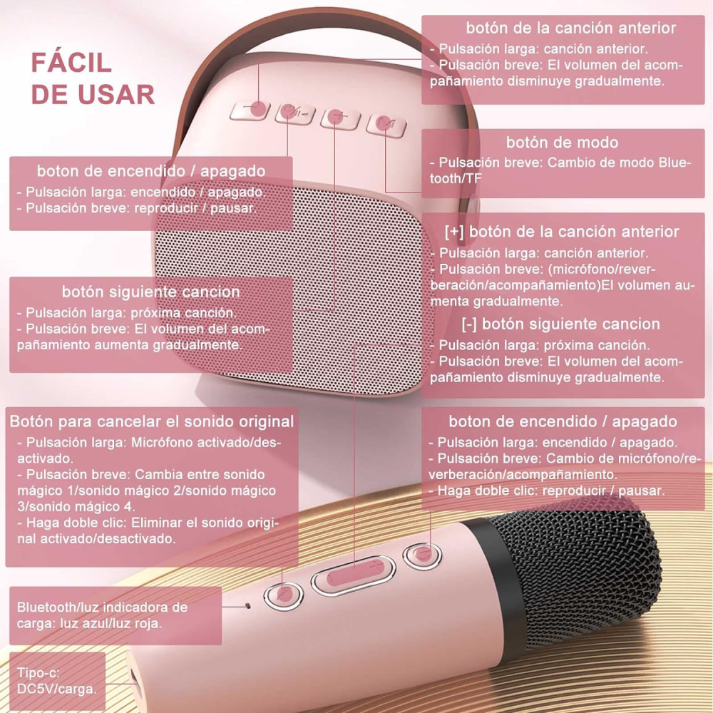 Parlante Bluetooth Karaoke Micrófono Inalámbrico As202 – TecnoHogarJS
