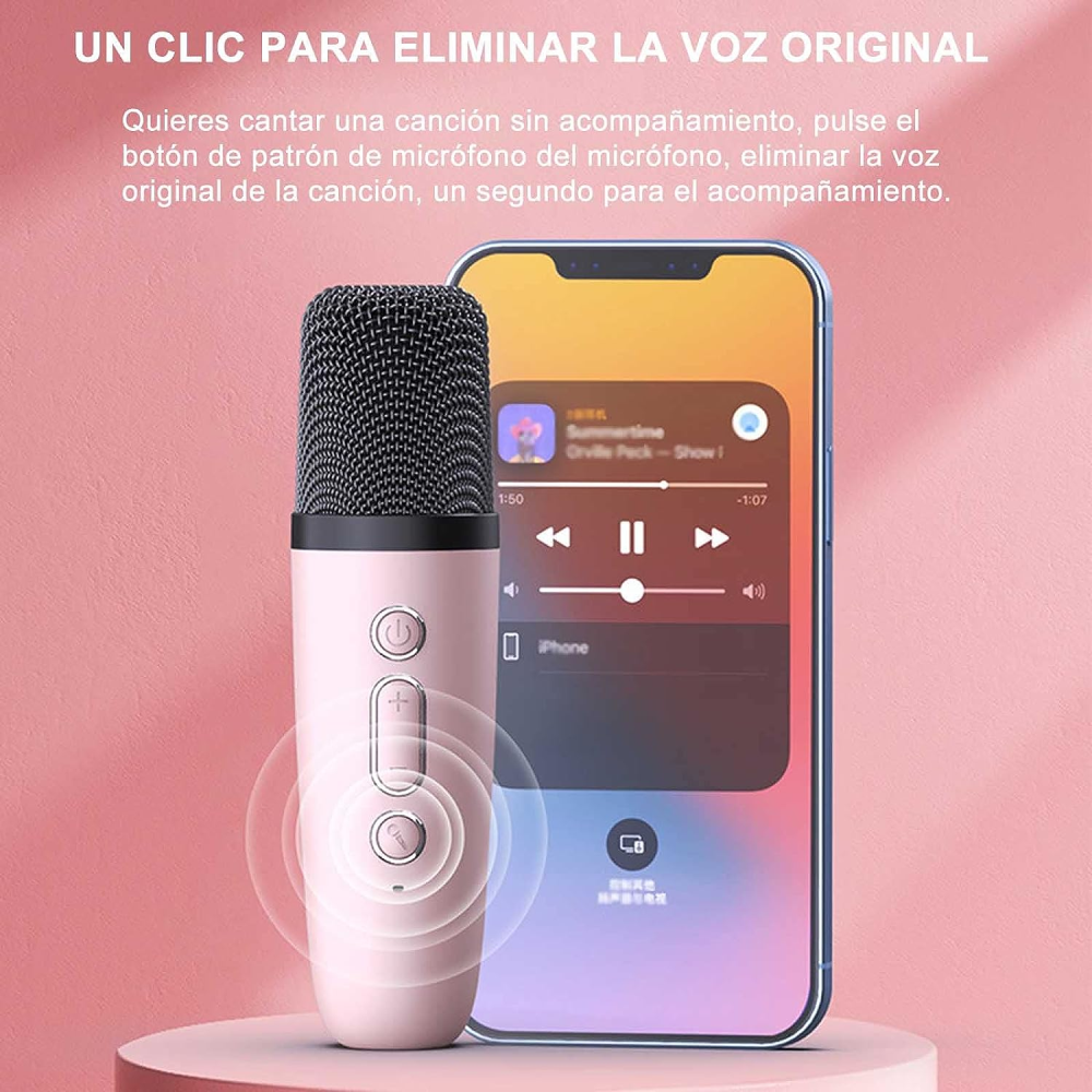 Microfono Inalambrico Con Altavoz Y Bluetooth Usb Teléfono Karaoke