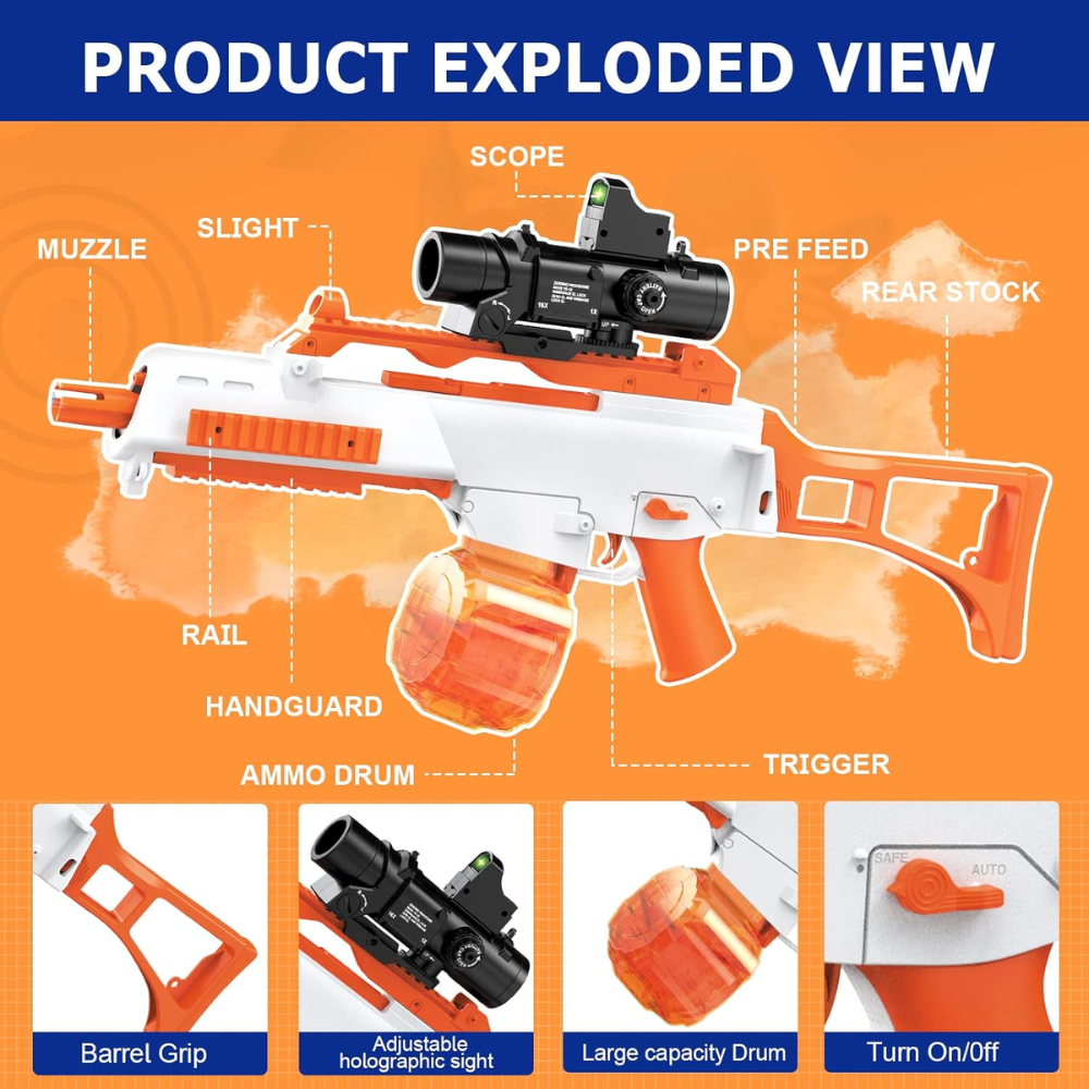 Pistola Fusil De Orbeez Tiro A Tiro Ráfaga Culata Plegable – TecnoHogarJS