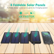 Power Bank Solar Recargable 4 Paneles 20000mah Con Linterna