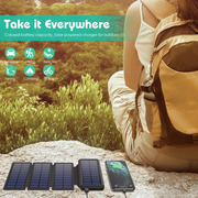 Power Bank Solar Recargable 4 Paneles 20000mah Con Linterna