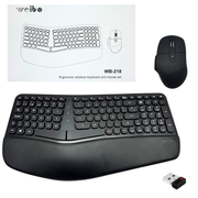 Combo Teclado Mouse Inalambrico Ergonomico Receptor Usb Weib