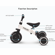 Triciclo Bicicleta Para Niños Ajustable Premium 3 En 1 Good