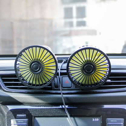 🌬️✨Ventilador Doble Para Carro Y Oficina Graduable Conexion Usb🚗🏠💼