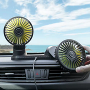 Ventilador Doble Para Carro Y Oficina Graduable Conexion Usb