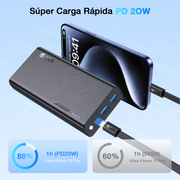 Power Bank 20.000mah Super Carga Rapida 20w Usb Dual Salida