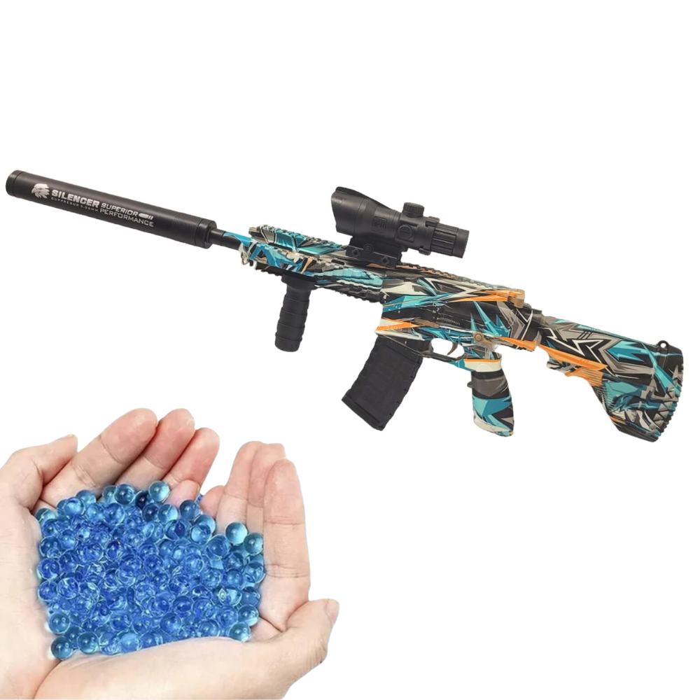 Pistola De Orbeez Tiro A Tiro R faga Mira Y Silenciador M416