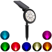 Lampara Reflector Solar De Incrustar Multicolor Led Jardin