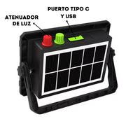 Proyector Reflector Led Con Panel Solar Desmontable 300w