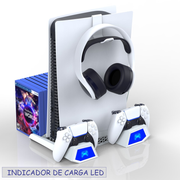 Base Refrigerante Ps5 Cargador Indicador Led Soporte Diadema