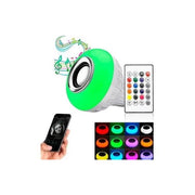 Bombillo Led Multicolor Rgb Con Parlante Bluetooth + Control