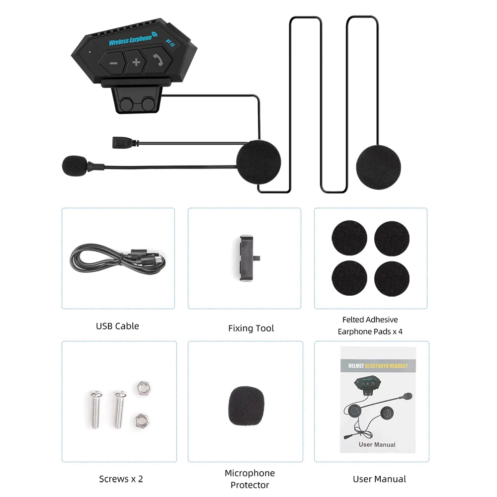 Intercomunicador Para Moto Wireless Bt-12 Ear Phone Stereo – TecnoHogarJS