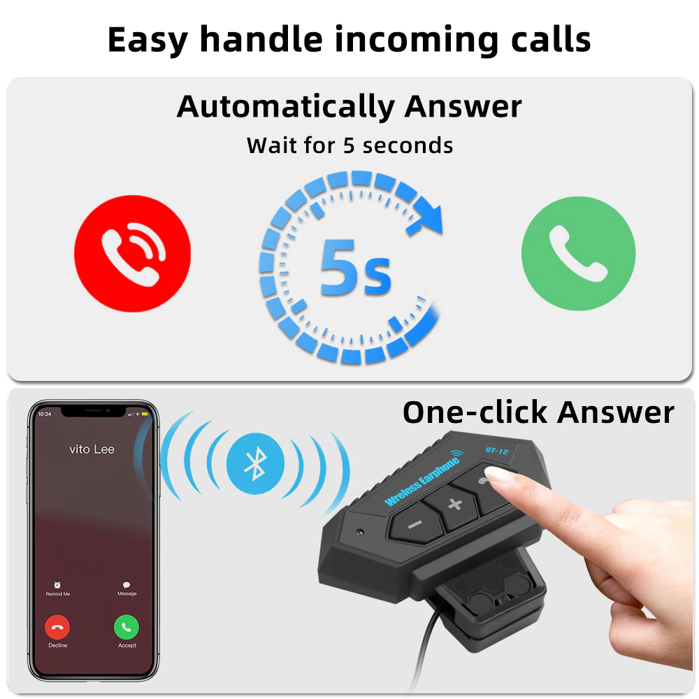 Intercomunicador Para Moto Wireless Bt-12 Ear Phone Stereo – TecnoHogarJS
