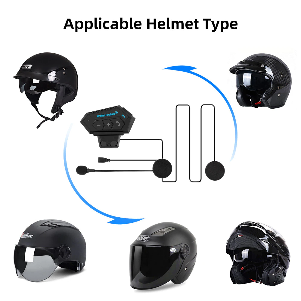 Intercomunicador para Motocicleta, Sistema de Comunicación Universal para  Casco CSR 4.2, Impermeable Sunnimix Auriculares para casco