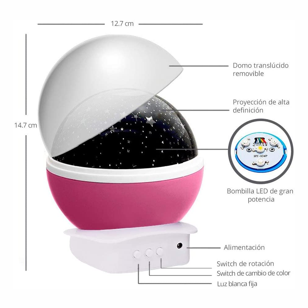 Lampara Estrellas Luna Proyector De Figuras Led Rgb