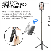 Palo Selfi Stick 3 En 1 Trípode Control Bluetooth Gymbal H5