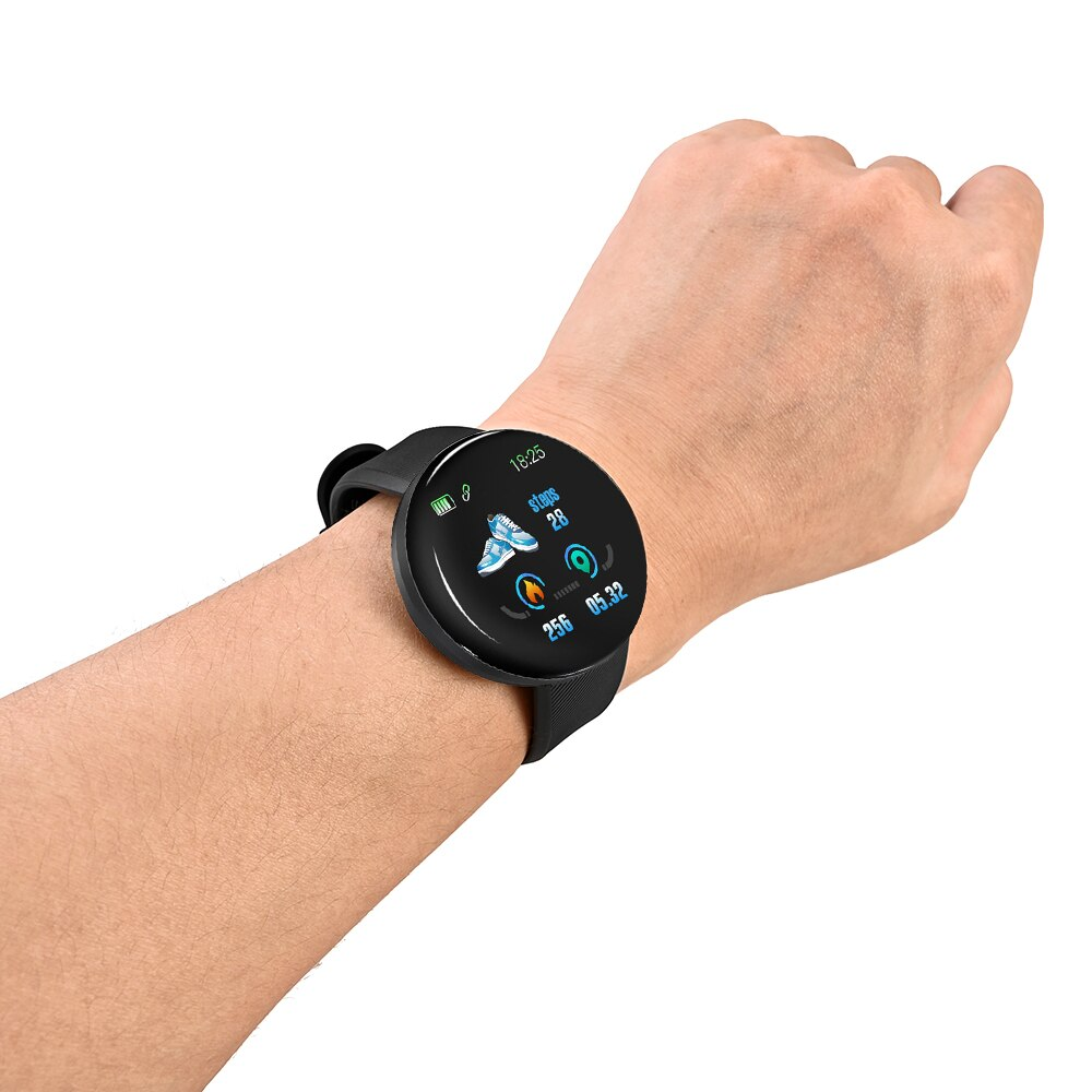 Reloj inteligente D18 impermeable Redondo con Rastreador de ejercicio/ Smartwatch con Bluetooth para hombre
