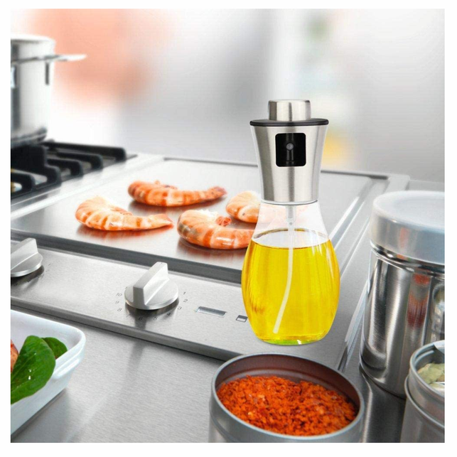 Rociador de aceite de oliva de vidrio de 8.1 fl oz, accesorios de cocina  para freidora de aire, rociador de aceite de canola, ampliamente utilizado