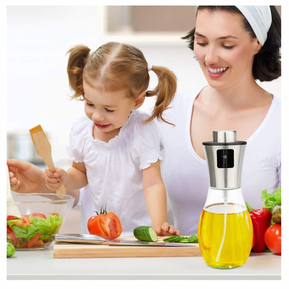 Pulverizador de aceite para cocinar rociador de aceite de oliva de vidrio  recargable botella de spray de aceite portátil rociador de aceite para –  Yaxa Store