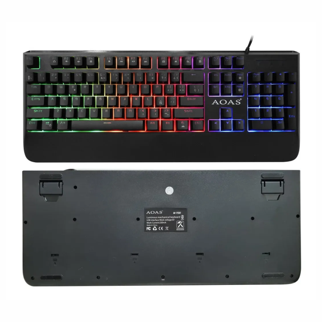 Teclado Bluetooth recargable con iluminación multicolor