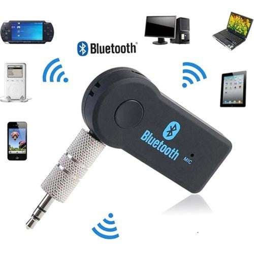 Adaptador Bluetooth auxiliar para coche - Receptor Bluetooth 5.0 con  perilla giratoria grande, cable auxiliar portátil largo de 0.138 in/AUX  adaptador